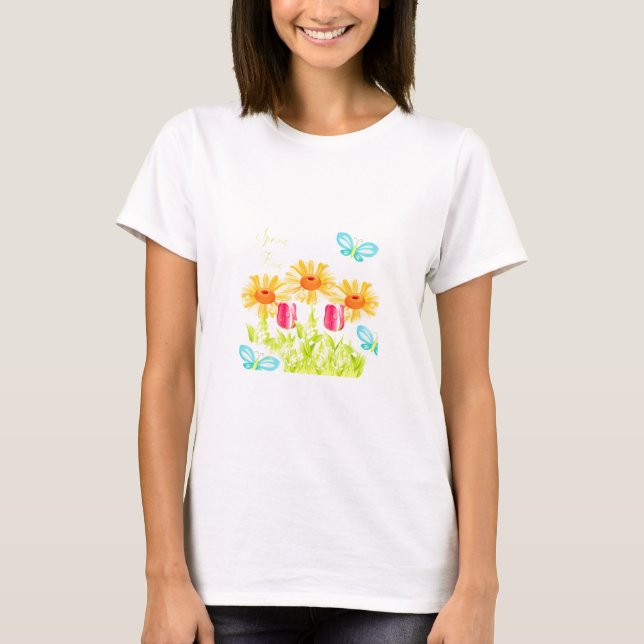 Vår Fling Dam överst Tee Shirt (Framsida)