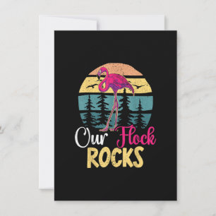 Vår Flock Sten-design för Flamingo Matching Famil Inbjudningar