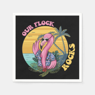 Vår Flock Sten Flamingo Groovy Retro Pappersservett