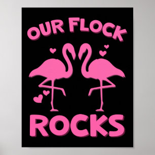 Vår Flock Sten Flamingo Matching Family Vacation Poster