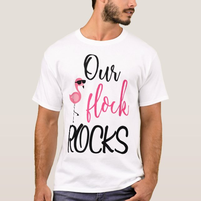 Vår Flock Sten Flamingo Mors dag Gift T Shirt (Framsida)