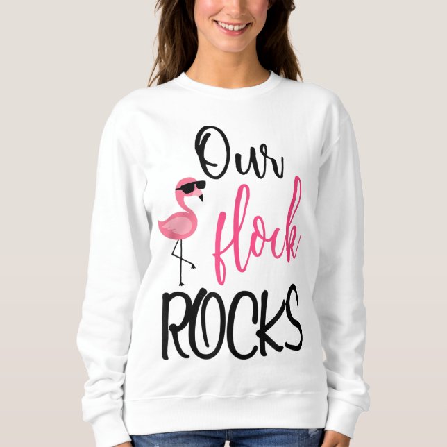 Vår Flock Sten Flamingo Mors dag Gift T Shirt (Framsida)