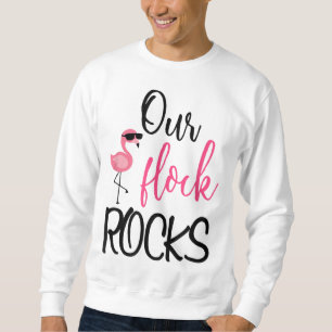 Vår Flock Sten Flamingo Mors dag Lacher Gift Lång Ärmad Tröja