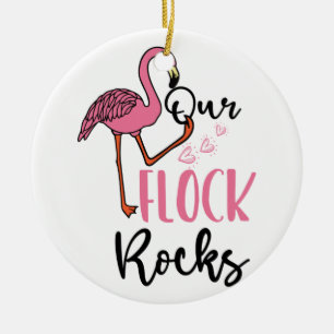 Vår Flock Sten Flamingo Rosa Mor Grandpa Julgransprydnad Keramik