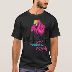 Vår Flock Sten Flamingo Rosa Mor Grandpa T Shirt