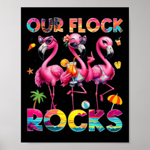 Vår Flock Sten Flamingo Sommar Vacation Family Mor Poster