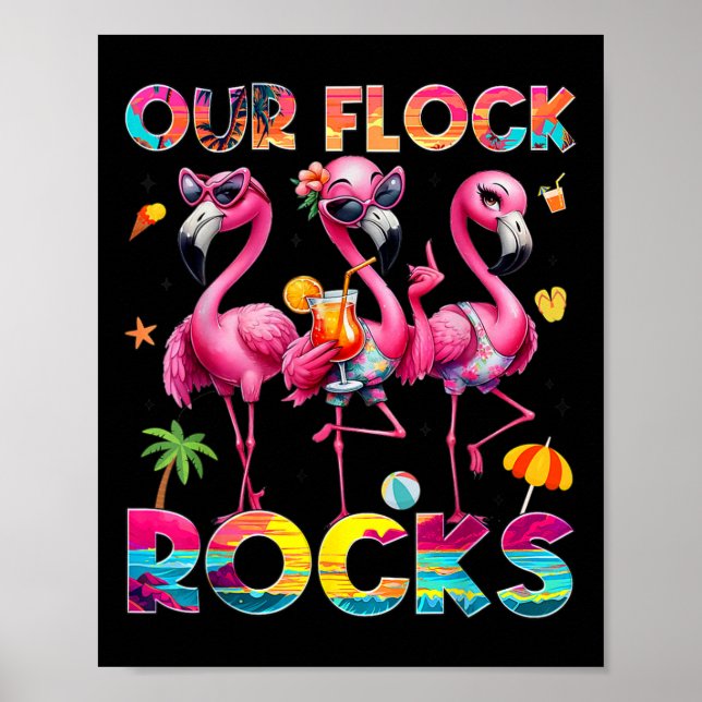 Vår Flock Sten Flamingo Sommar Vacation Family Mor Poster (Framsidan)