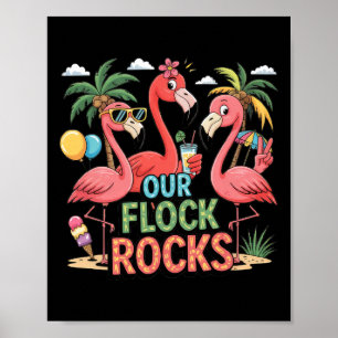 Vår Flock Sten Flamingo Sommar Vacation Family Mor Poster