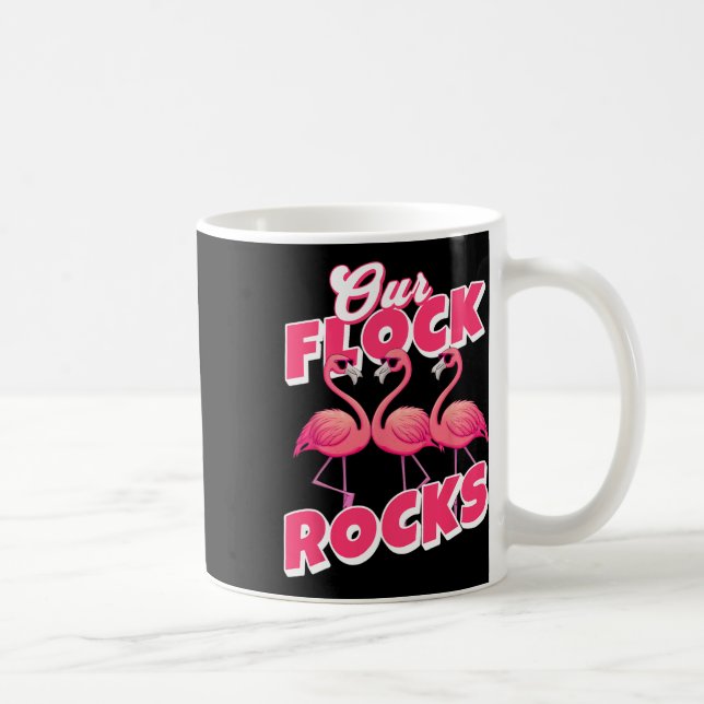 Vår Flock Sten Funny Flamingo Matching Family Vac Kaffemugg (Höger)