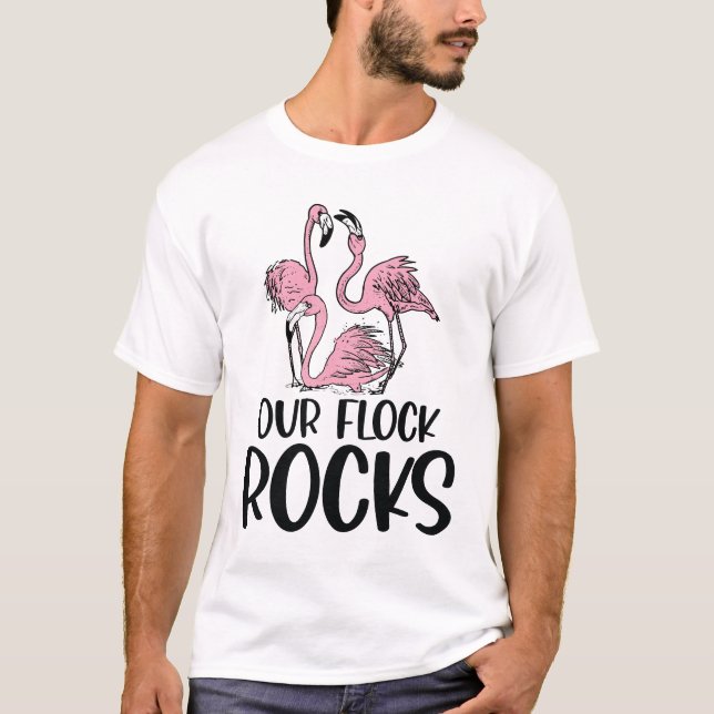 Vår Flock Sten - Funny Flamingo T Shirt (Framsida)