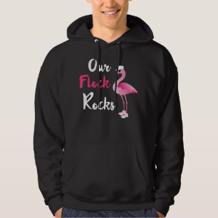 Vår Flock Sten-hederliga Flamingo-jul Hoodie