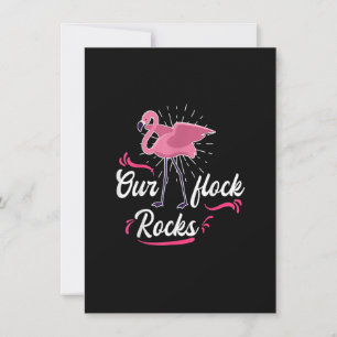 Vår flock sten Rosa Flamingo Celebrate Inbjudningar