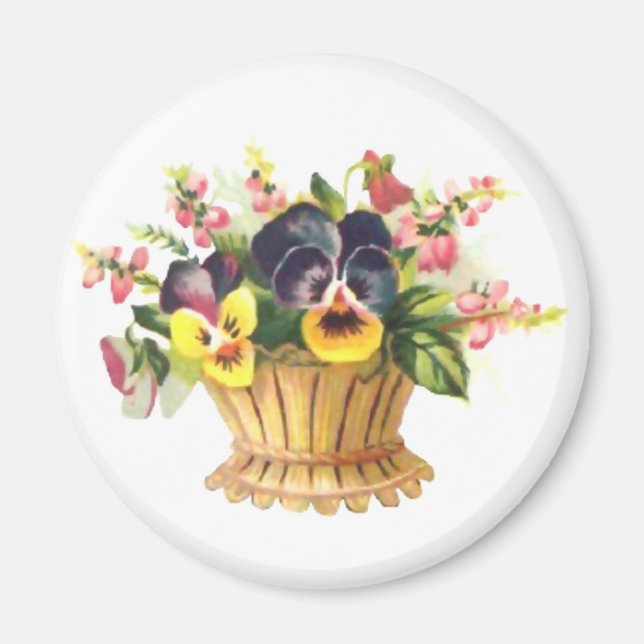 Vår Flower Basket Magnet (Framsidan)