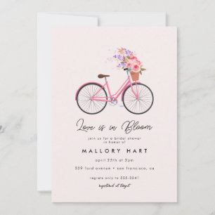 Vår Flower Bouquet Bicycle Möhippa Inbjudningar