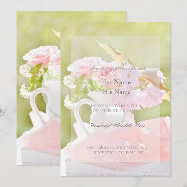 Vår Flower Bouquet Bröllop Inbjudningar (Fram/baksida)