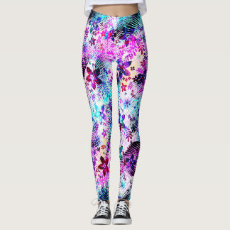 Vår Flower Bouquet - Edelweiss Flower Feathers Leggings