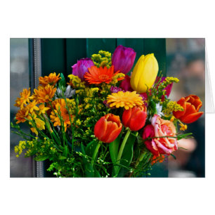 Vår Flower Bouquet Hälsningskort
