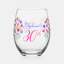 Vår Flower Bouquet Hand Painting 30års födelsedag