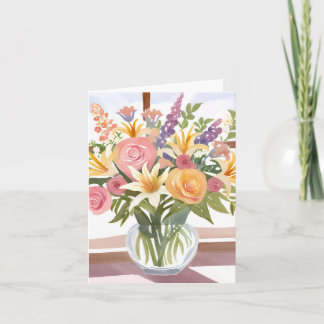 Vår Flower Bouquet | Söt Blommigt Card Anteckningskort
