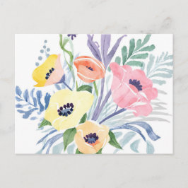 Vår Flower Bouquet | Söt Blommigt Vattenfärg Vykort