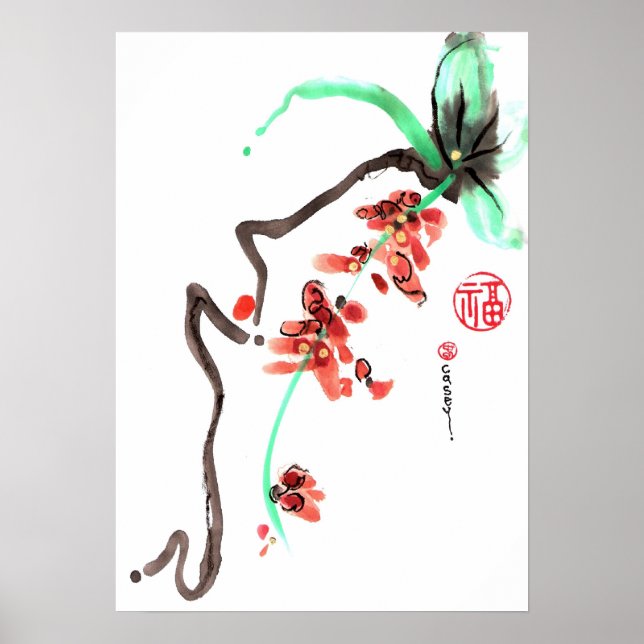 Vår Flower Fall Poster (Framsidan)