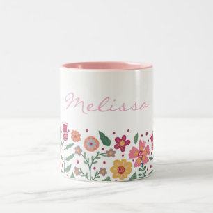Vår Flower Gräns Två-Tonad Mugg