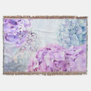 Vår Flower Hydrangea Pastel Collage Filt