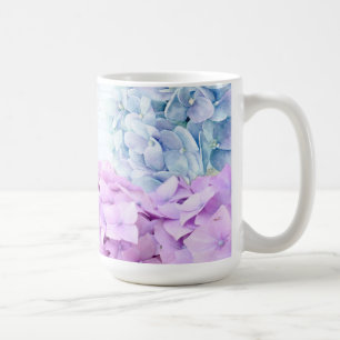 Vår Flower Hydrangea Pastel Collage Kaffemugg