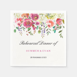 Vår Flower Rosa Peach Tropical Rehearsal Middag Pappersservett