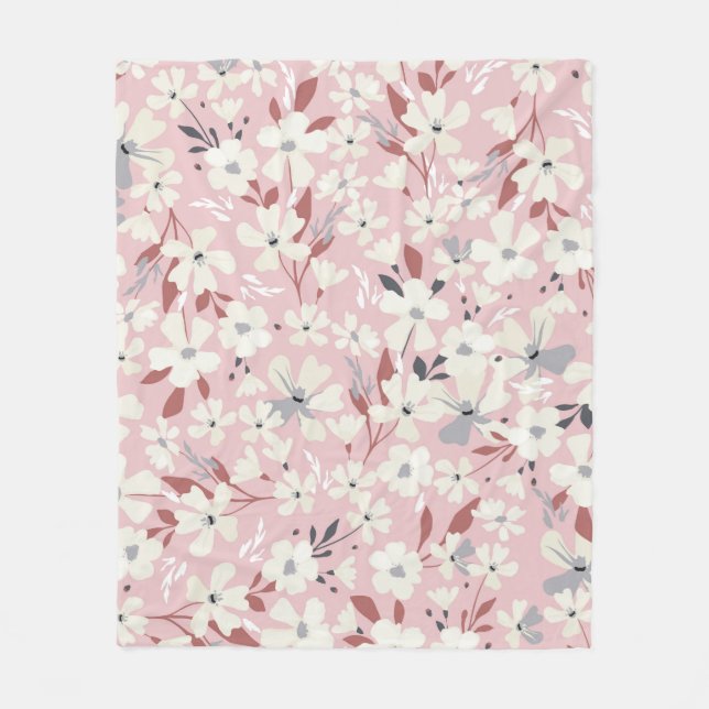 Vår flowery mönster. Sömlös blommigt, bakgrund Fleecefilt (Framsidan)