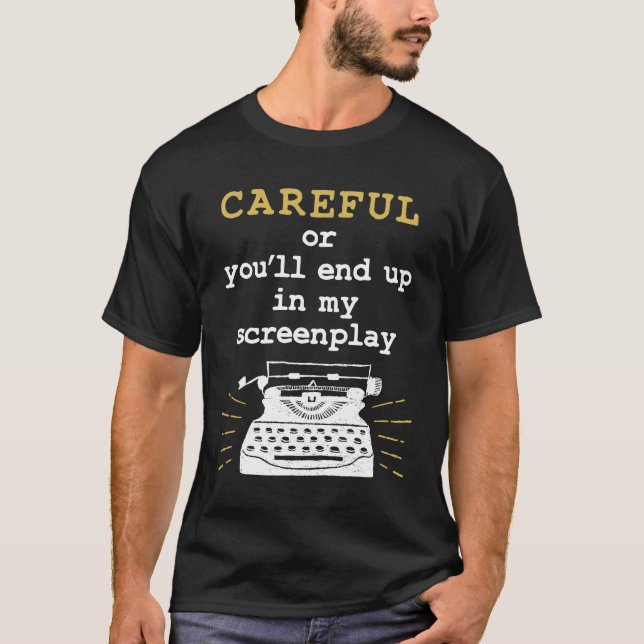 Var försiktig annars hamnar du i min bildskärm t shirt (Framsida)