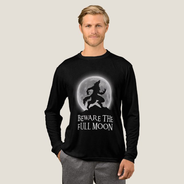 Var försiktig för fullmånen t shirt (Hel framsida)