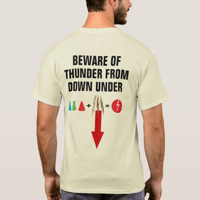 Var försiktig från Ned under Litet grafiklaster T Shirt (Baksida)