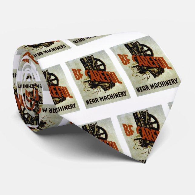 Var försiktig i närheten av maskiner - WPA Poster  Slips (Rullad)