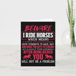 Var försiktig i Ride Horses Riding Equestrian Kort