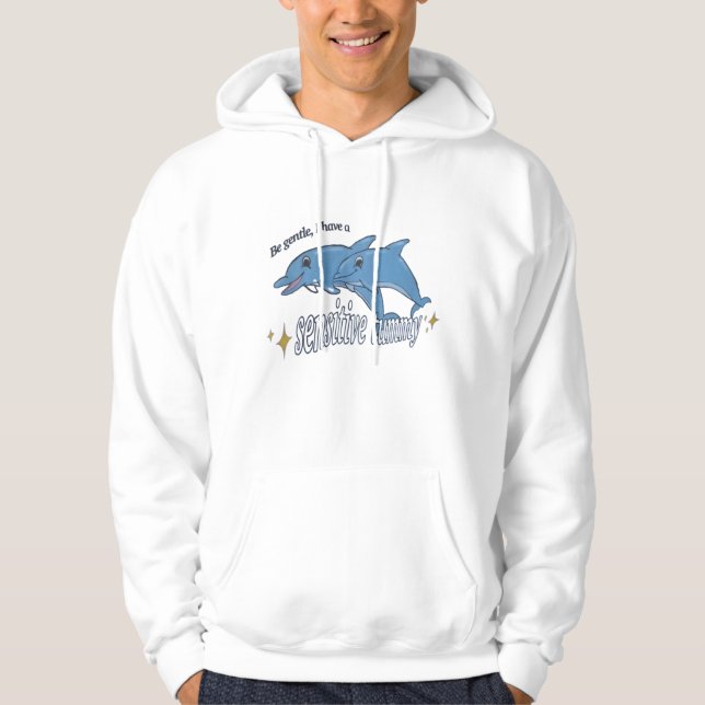 Var försiktig. Jag har en känslig tumme Hoodie (Framsida)