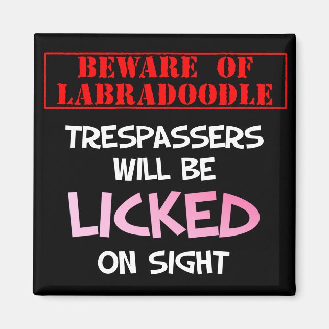 Var försiktig med att Slicka labradoodle (Black) M Magnet (Framsidan)