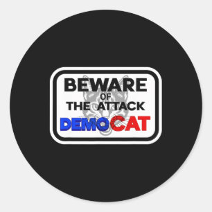 Var Försiktig Med Attack Democat Demokrat Kvinnor Runt Klistermärke