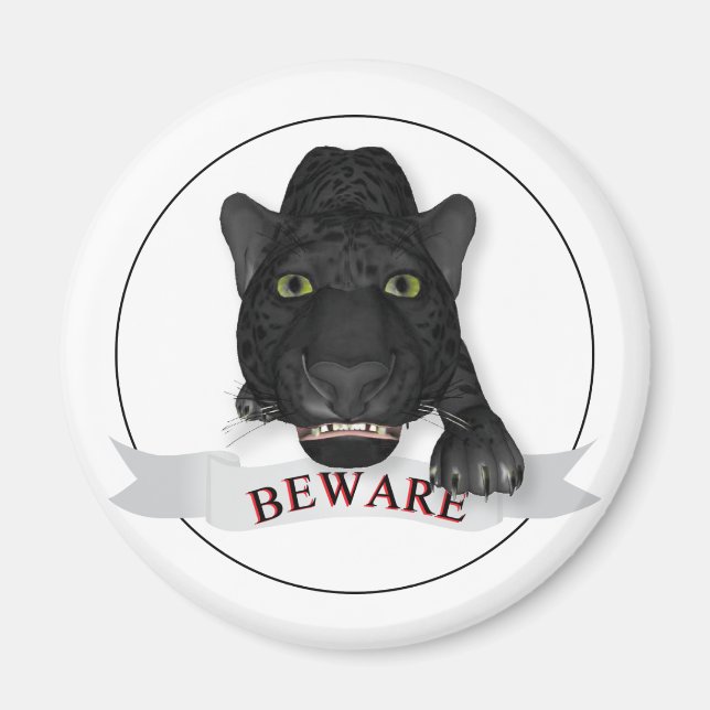 Var försiktig med Black Panther! Magnet (Framsidan)