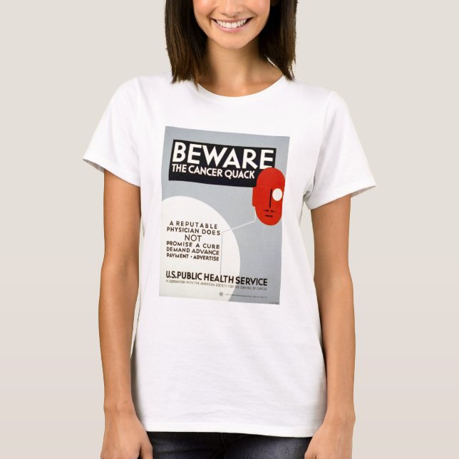 Var försiktig med cancerfrågan t-shirt (Framsida)