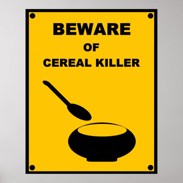 Var försiktig med Cereal Killer ~ Spoof Warning Si Poster (Framsidan)