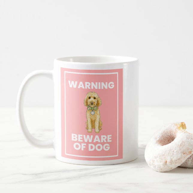 Var försiktig med Doodle Dog Comic Mugg (Med munk)