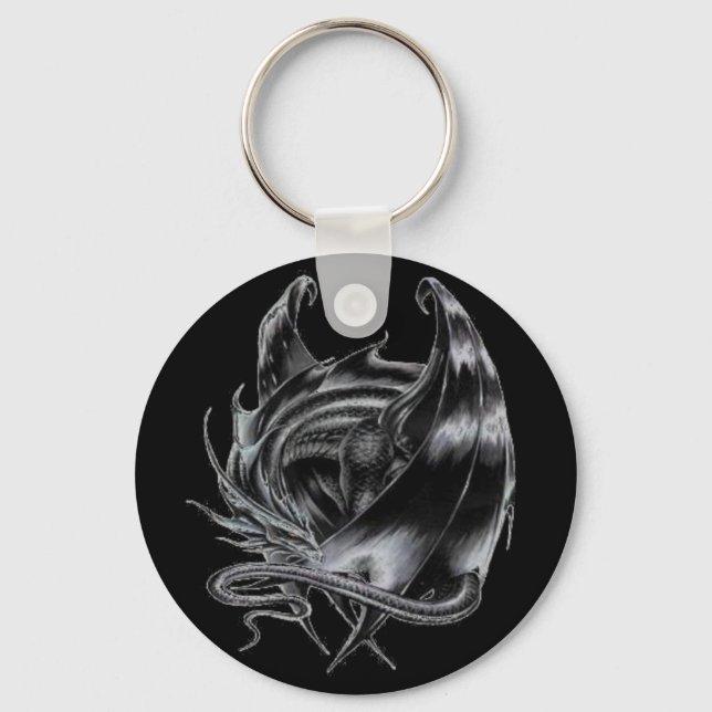 Var försiktig med Dragon Keychain Nyckelring (Framsida)