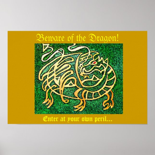 Var försiktig med draken poster (Framsidan)