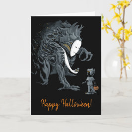 Var försiktig med en trick på Halloween Kort