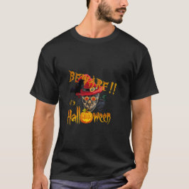 Var försiktig med Halloween Creepy Witchy Skull T Shirt