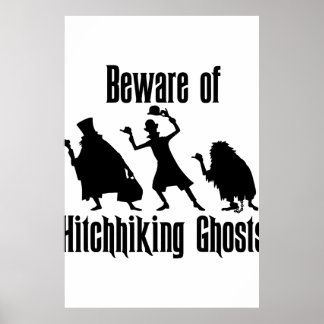 Var försiktig med Hitchhiking Spöken Funny Hallowe Poster