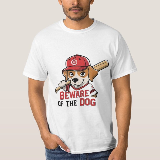 Var försiktig med Hund - Spelande baskiska Hund de T Shirt (Framsida)