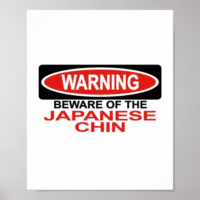 Var försiktig med japansk chin poster (Framsidan)