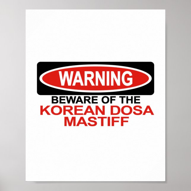Var försiktig med koreanska Dosa Mastiff Poster (Framsidan)